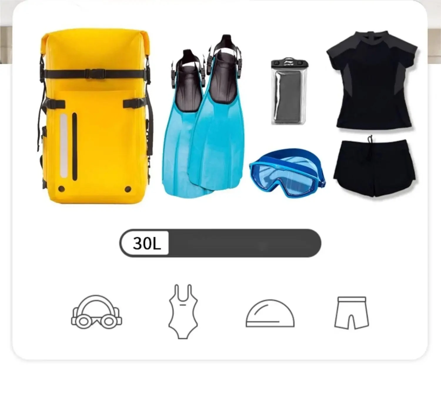 500D PVC Tarpaulin Dry and Wet Separation waterproof hiking backpack for Trekking  Mountaineering Waterproof Dry Bag  Backpack