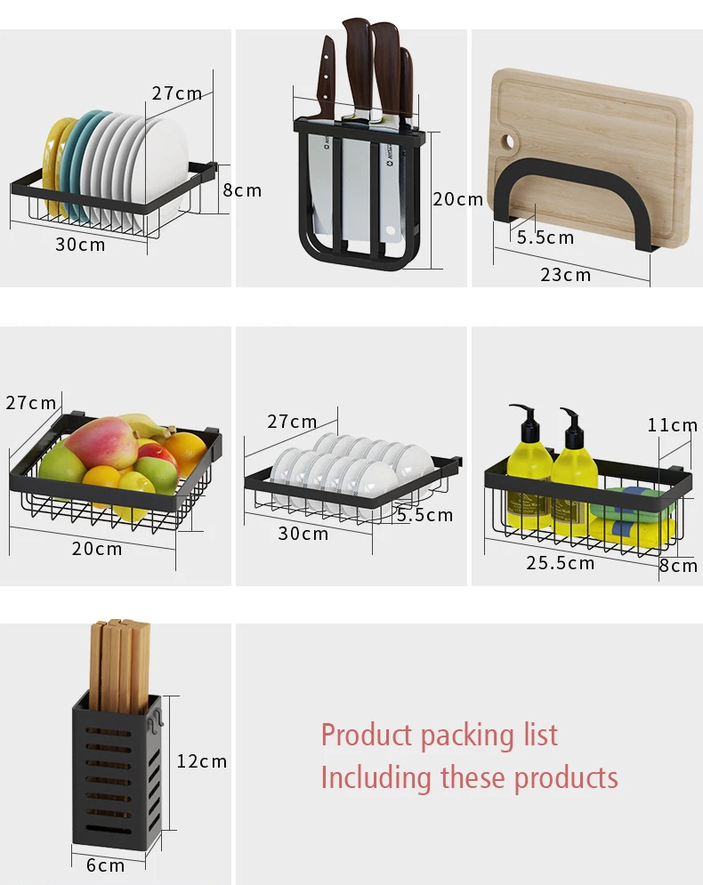 Over Sink Drying dish rack, Stainless Steel dish rack for Kitchen Storage, Kitchen Sink Organizer dish racks 85cm black