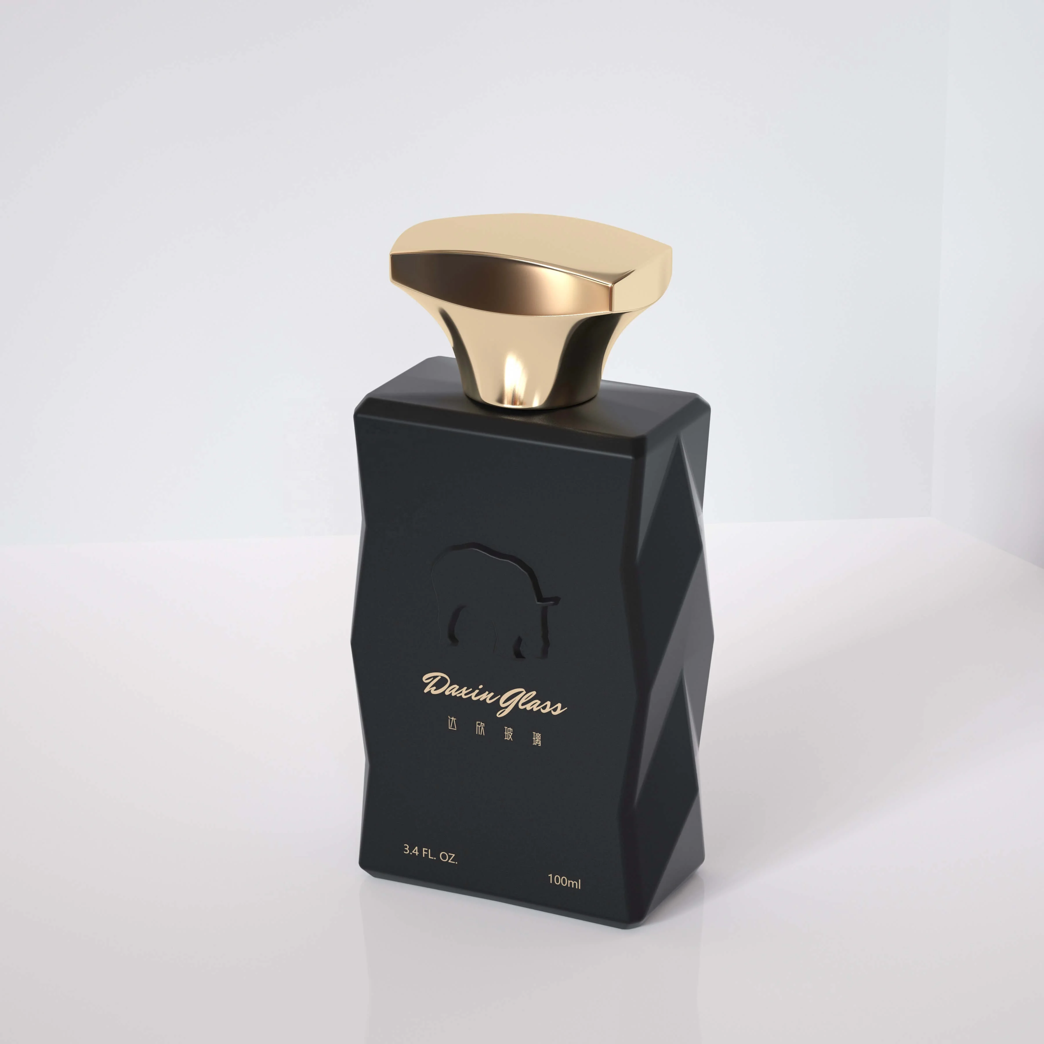 Design Irregular Refillable Perfume Bottle Packaging Custom Luxury Blue Black 100ml Recyclable Perfume Spray Glass Bottle