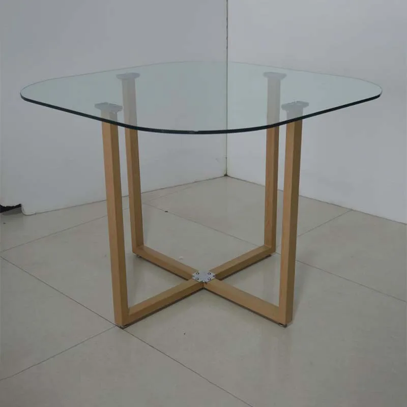 Restaurant table and chairs glass dining table leather chairs 4 seater dinning table set