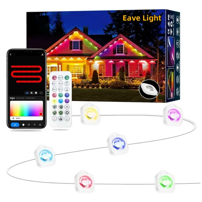 IP67 Waterproof Led Christmas Decorations Light Under Eave Trim 100 Feet rgb Led Permanent Outdoor Light
