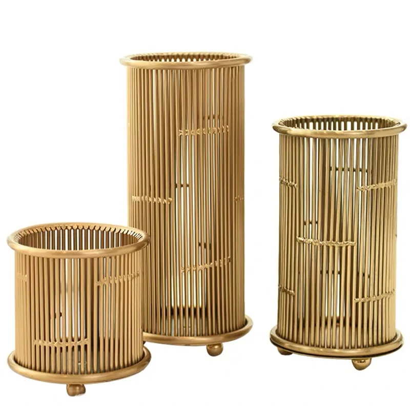 Современные сушеные цветы горшки для растений декоративные свадебные украшения минималистичный металлический набор из трех