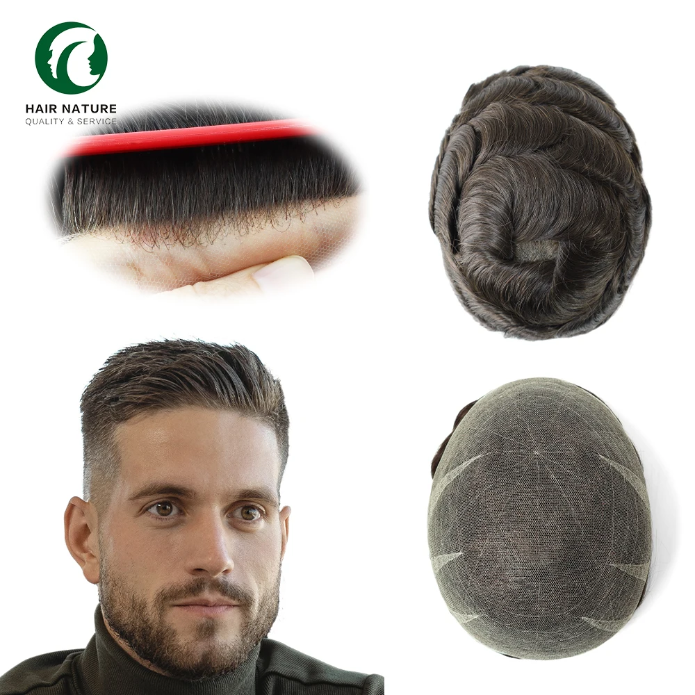 Кружевной парик из натуральных волос, швейцарский кружевной парик с отбеливателем, оптовая продажа, для мужчин