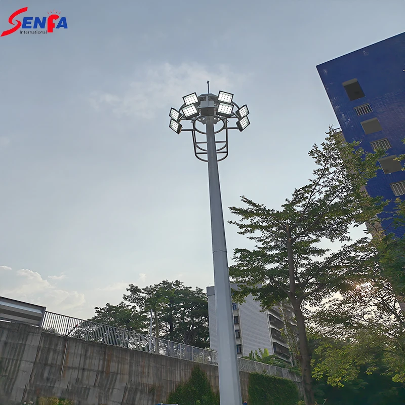 Hot sale LED high pole light municipal road lighting pole 6m 10m 15m community park basketball court light wholesale high mast