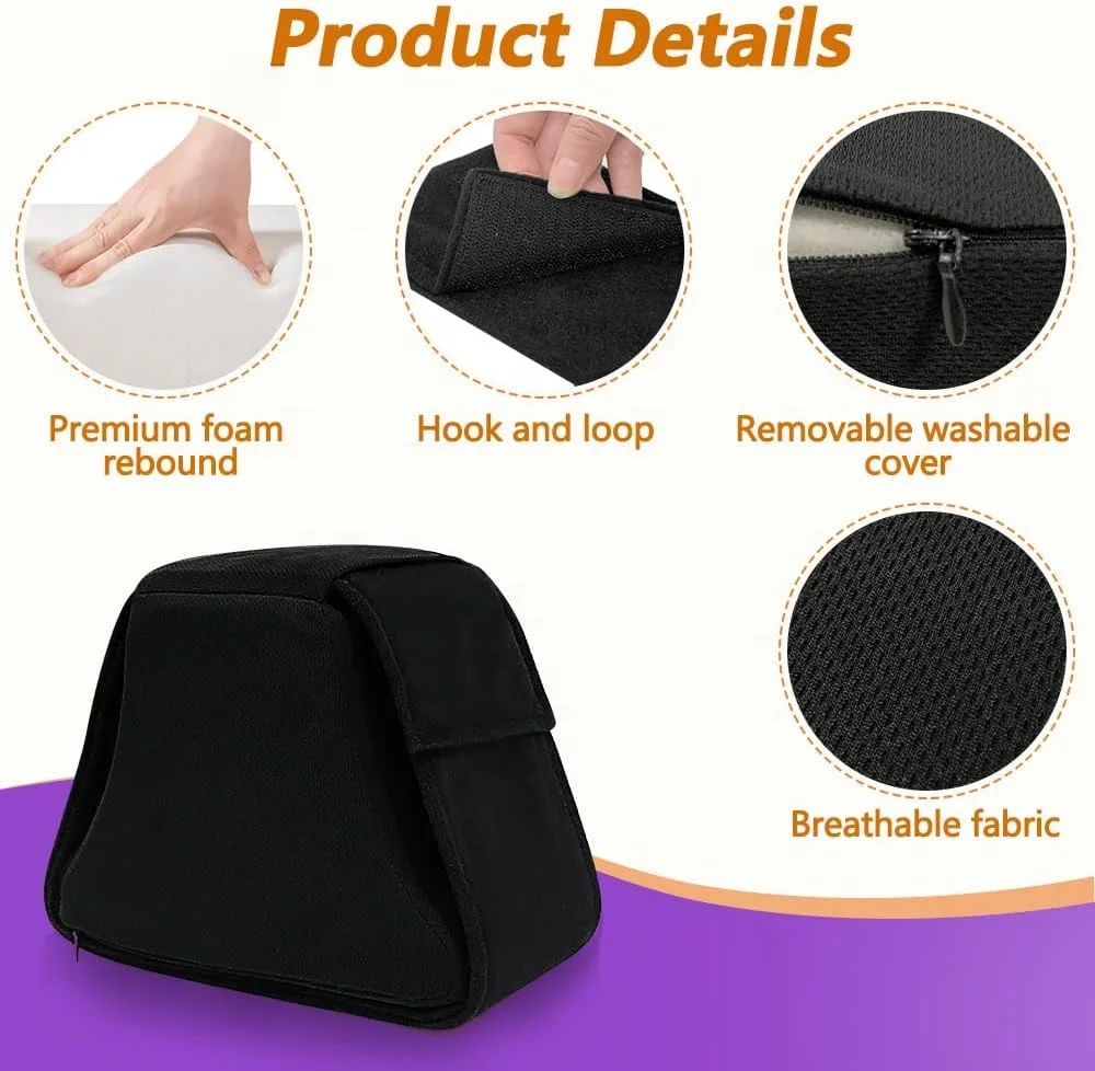 Orthopedic Wedge Knee Separator Pillow for Hip Replacement Surgery | High Density Foam Legs Separator Small Pillow with Strap