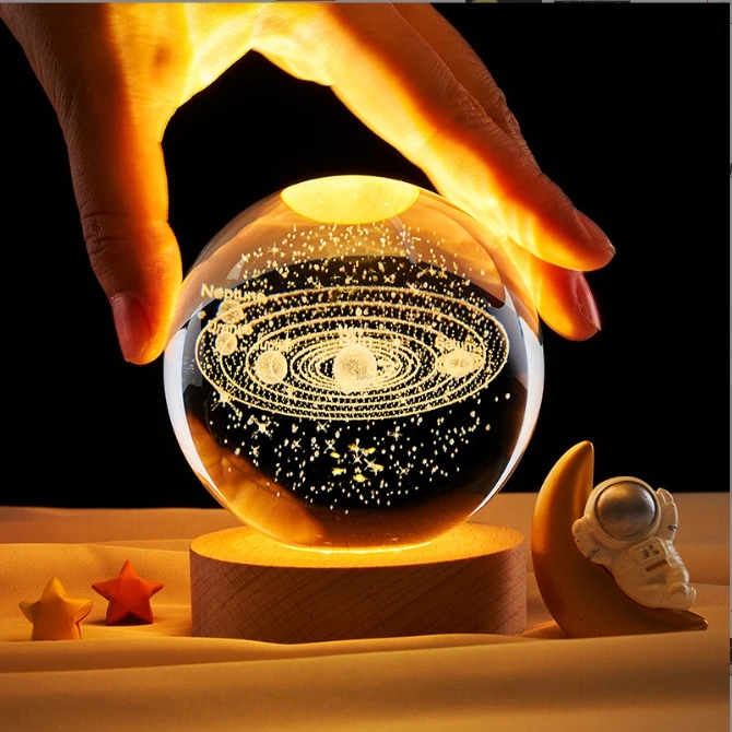 2024 New Design 3d Crystal Ball Planet Night Light Usb Lamp With Minimum Order Quantity
