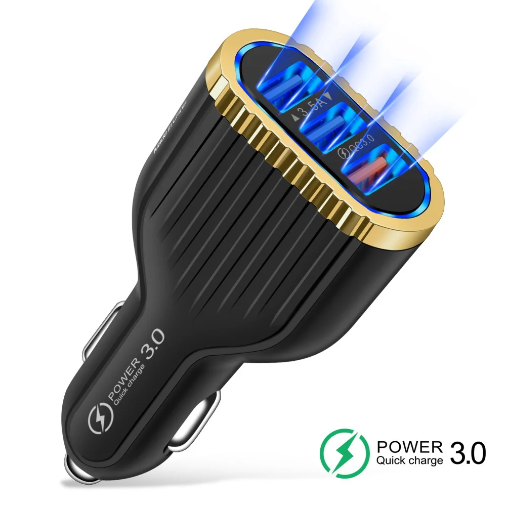 Eonline 3 USB Quick charge QC 3.0 USB Car Charger For Phone  Samsung S10 Xiaomi Car-Charger Mobile Phone fast charger