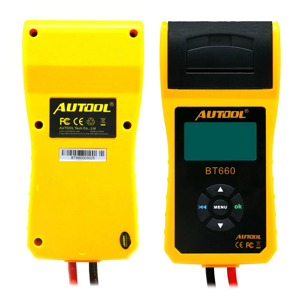 AUTOOL BT660 12V Car Battery Tester Automotive Battery Analyzer Auto Vehicle Repair Test Detect Diag Tool with Thermal Printer