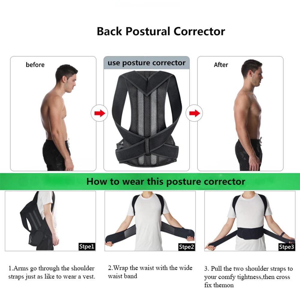 2024 Hot Products Breathable neoprene postural correction Lumbar clavicular support back postural orthotics