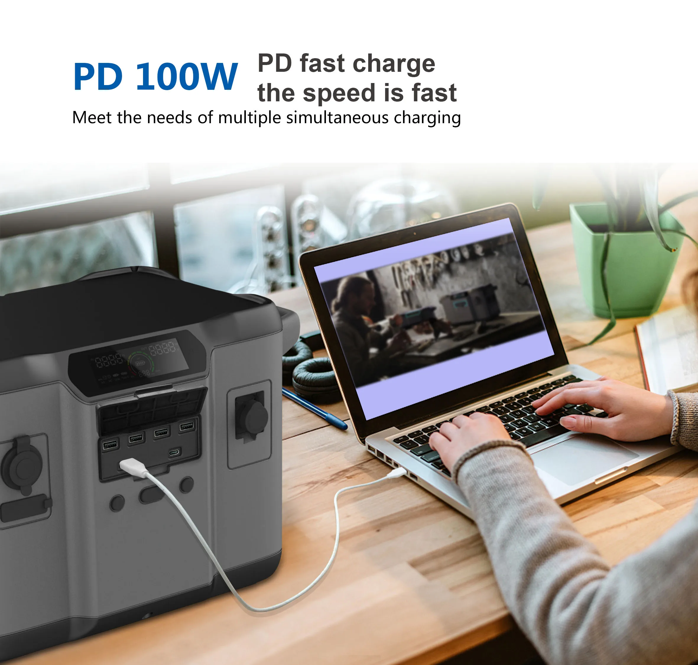 No gasoline No noise Campers RVs LiFePO4 lithium generator Portable 1200W Solar panel charging power stations bank station