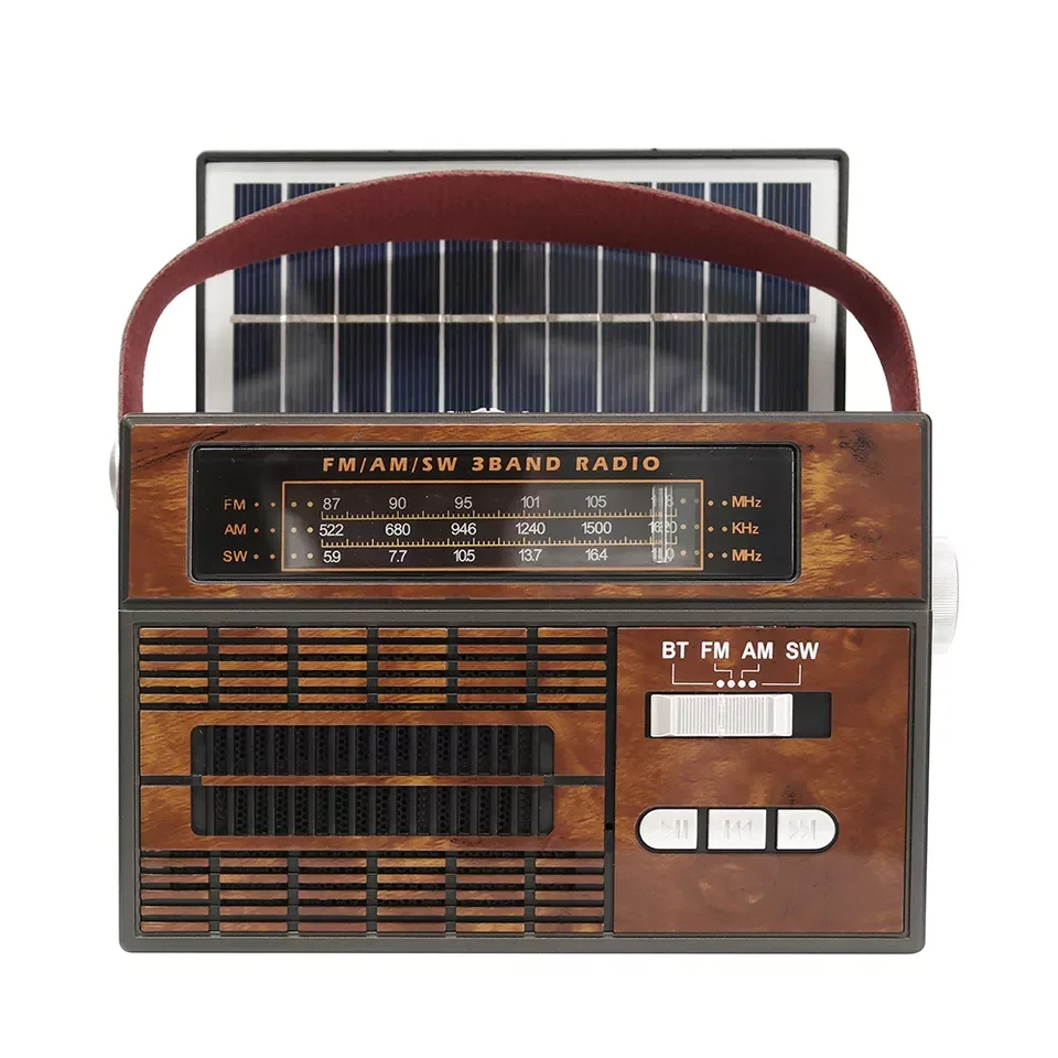 Оптовая продажа с фабрики в стиле ретро радио аккумуляторный фонарик в винтажном стиле радио с солнечной батареей M-562BT-S