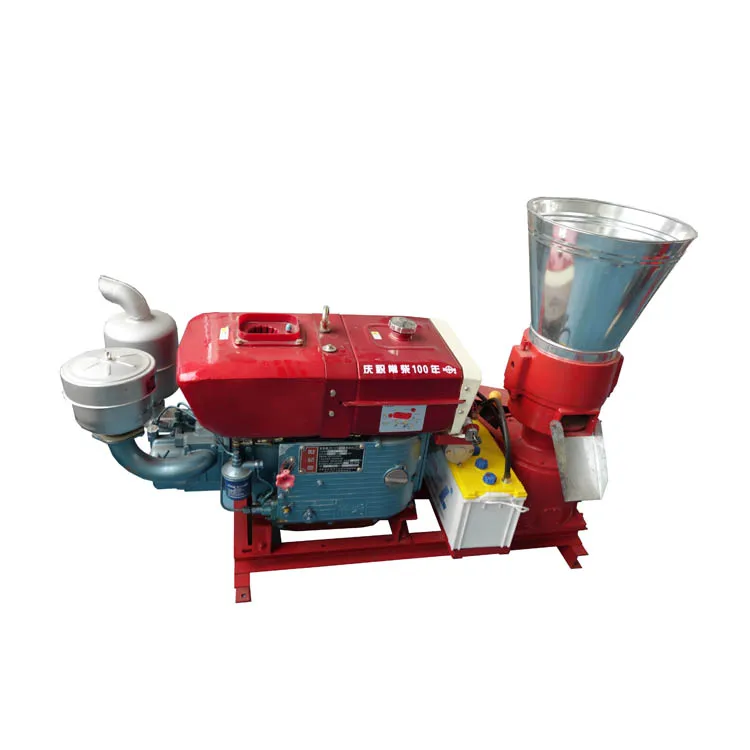 Diesel engine manual corn animal floating fish poultry cow feed hull pellet mill machine