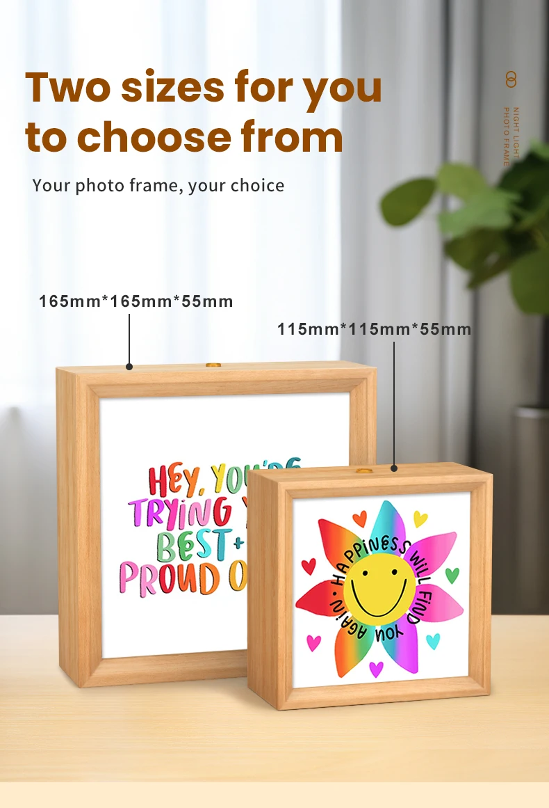 USB Charging LED Photo Frame Light Emitting Deco Art Framed Wall Wholesale Paintings and Lighting Decorations