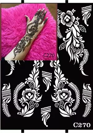 OEM 18*24cm  over 200 models henna flower henna tattoo hand PVC stencils templates design with photo