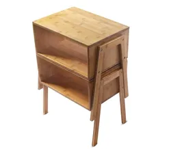 Natural bamboo table movable study reading table