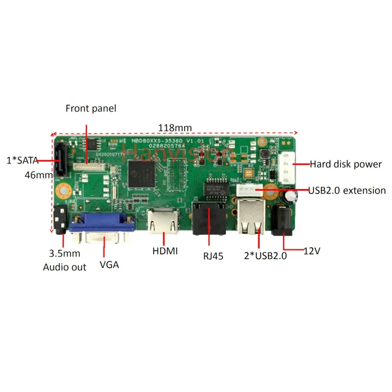 NBD8010S-KL-V2 NVR 10CH*4K H.265AI CCTV NVR Network Digital Video Recorder Board Support Face&Motion Detection