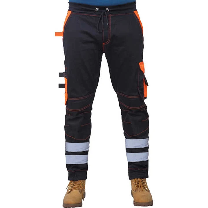 Reflective Tape Safety Trousers Winter Work Fashion Multi Color workwear cargo pants Jogging Pant Safety Worker Wear