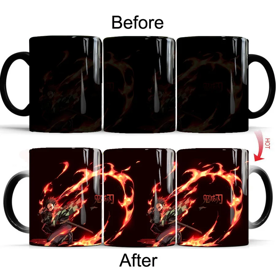 29 design Anime emon Slayer Monkey D. Luffy Magic Mug Porcelain Cup Discoloration Ceramic Cup with Hot Water