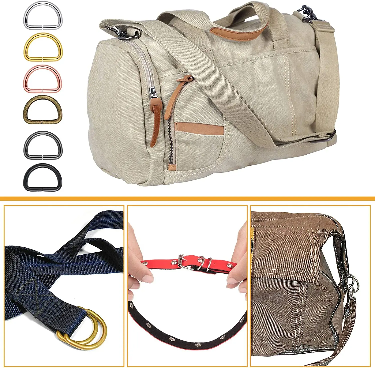 wholesale   manufacturers price 4 cm D-Shape   metal d ring buckle