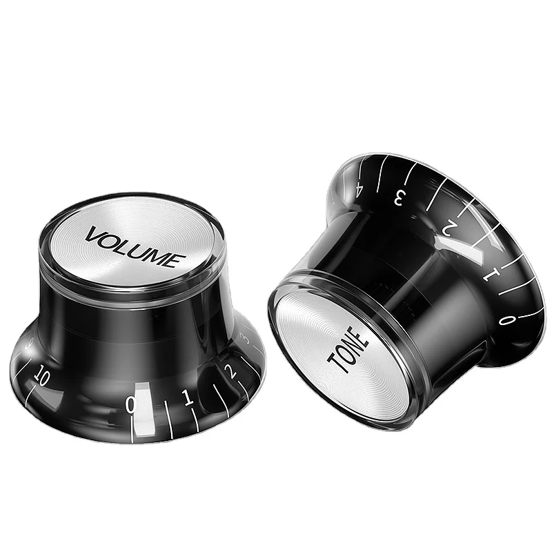 Пластиковая ручка регулировки громкости гитары с диаметром отверстия вала 18 зубьев и «громкостью», напечатанной на алюминиевой крышке