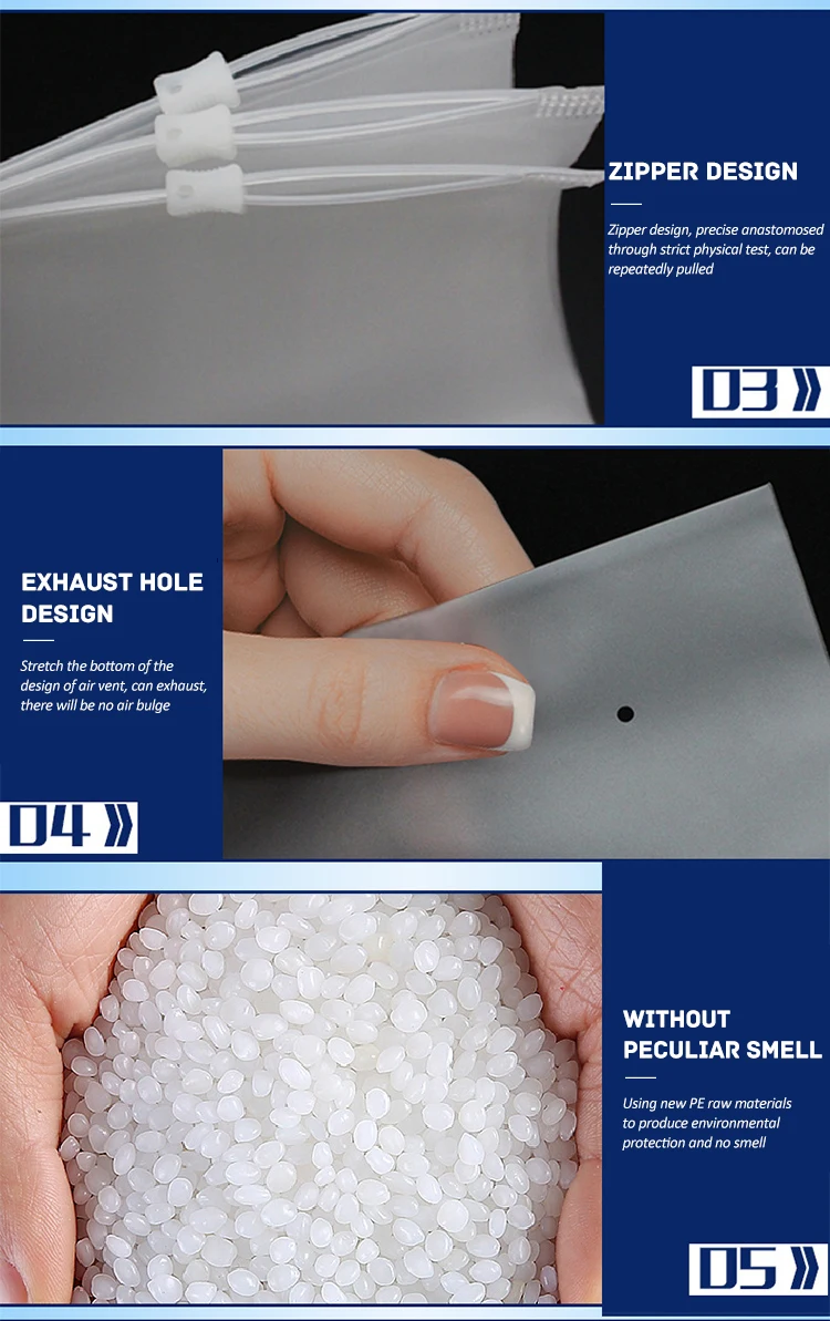 CTCX Custom Ziplock Bag Clear Plastic Zipper Packaging Zipper Bags For Clothing Custom Zip Lock Bag Clothing