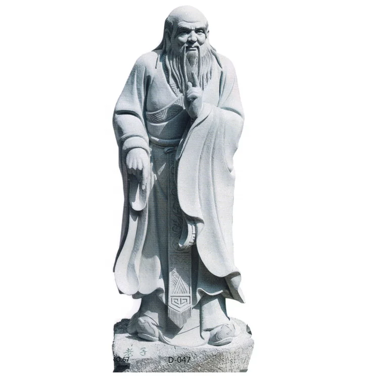 High Quality Natural Stone Figure Carvings Chinese Founder Of Taoism LAO ZI Large Standing Sculpture Stone Statue High 300cm