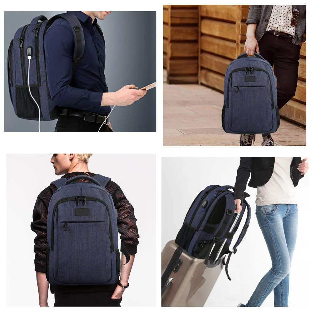 Hot sale nylon business backpack large capacity waterproof multi-funtional laptop backpack with USB port