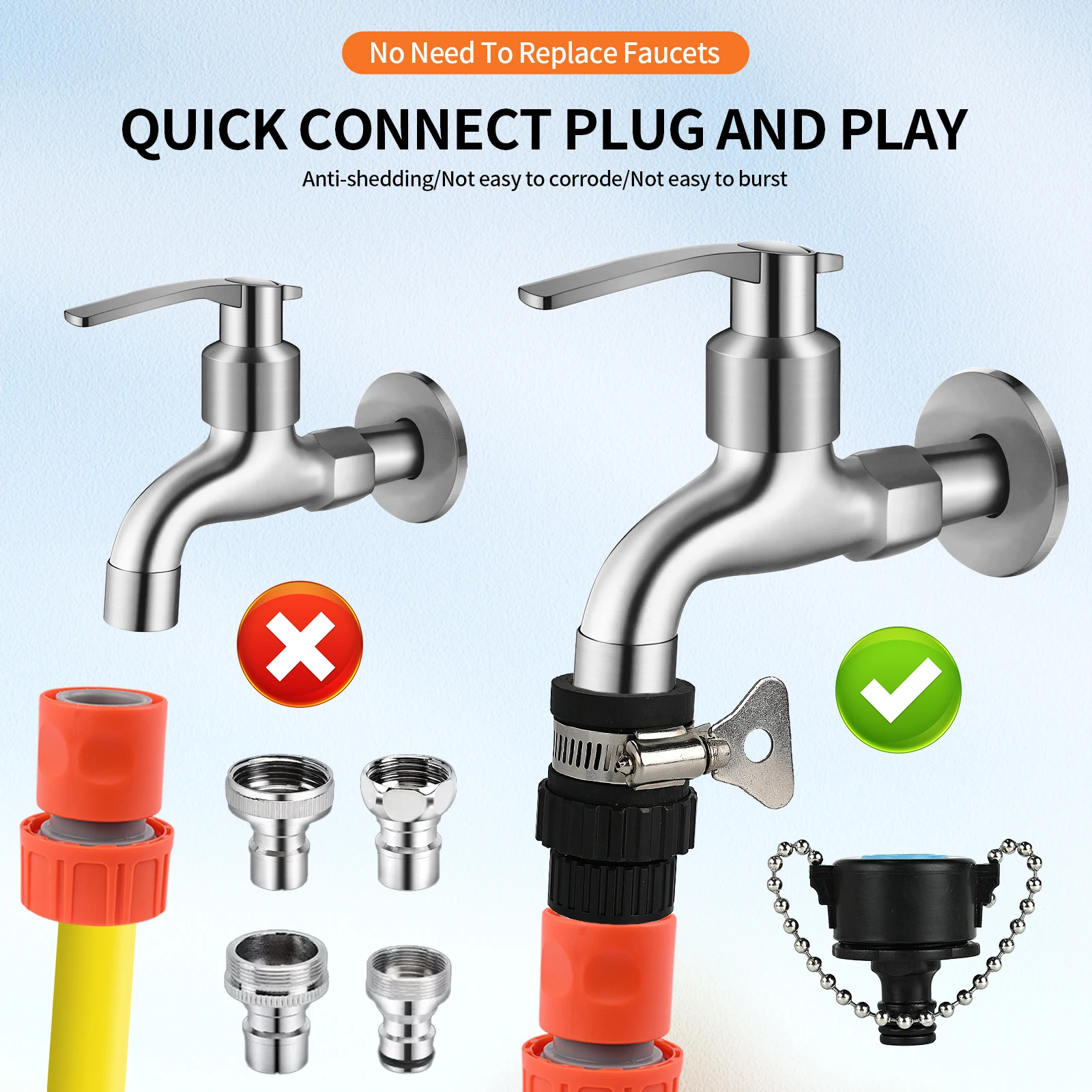 Universal Connector  Multi functional  Hose Connector Tap Adaptor ABS Adaptor  for Tube Connect