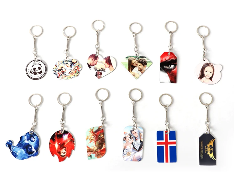 wholesale aluminum material metal sublimation blank keychain custom logo