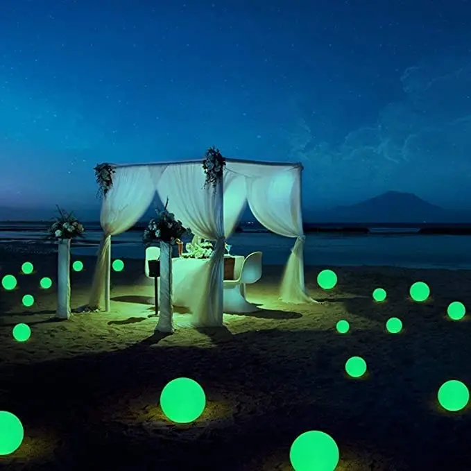 14 inches Inflatable Waterproof Color Changing RGB Solar Powered Floating Pool Ball Lights For Float or Hang in Pool Garden Yard