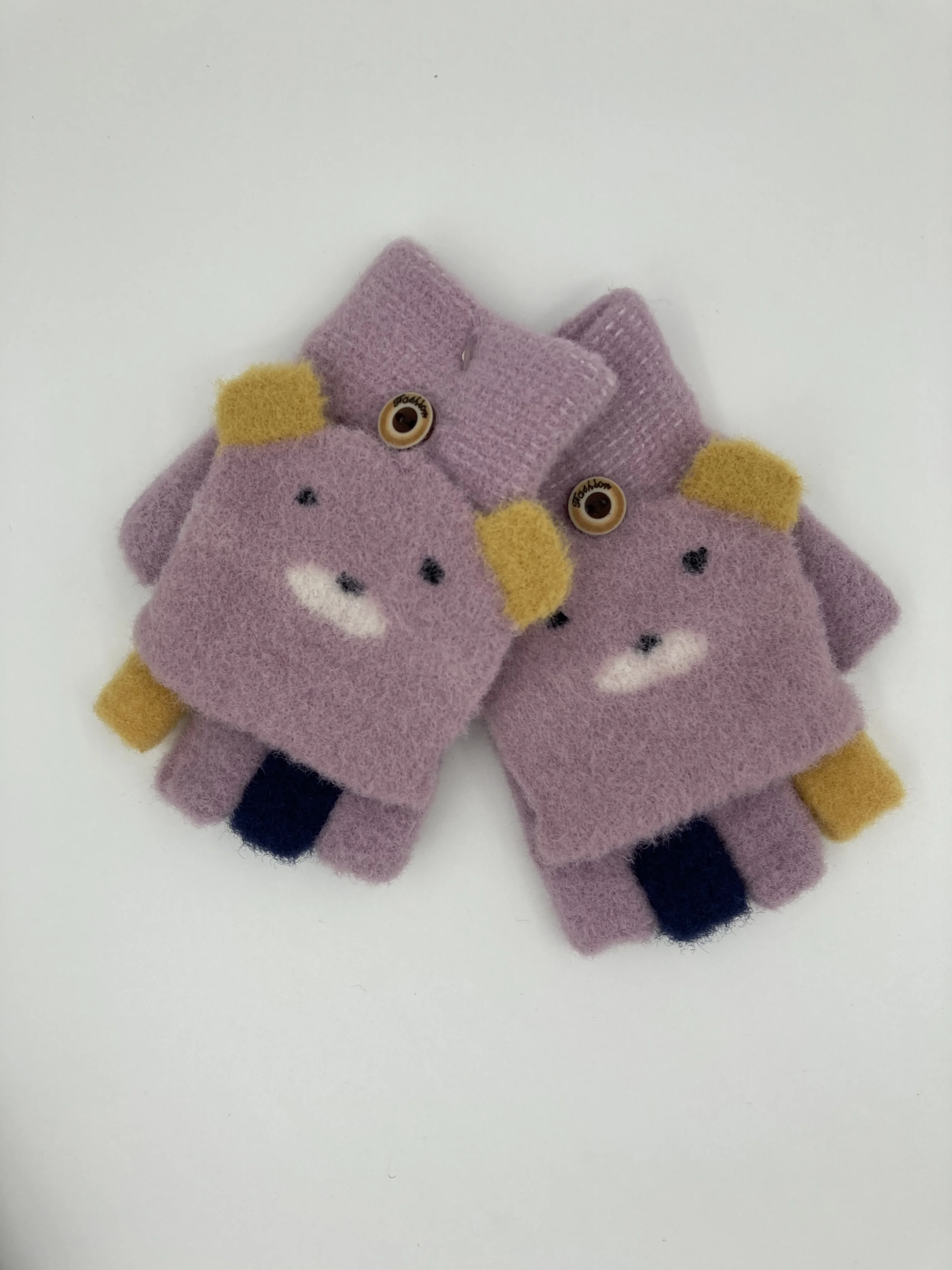 Custom Cute Design Finger Knitted Warm Winter  Gloves/Children Knitted Mittens