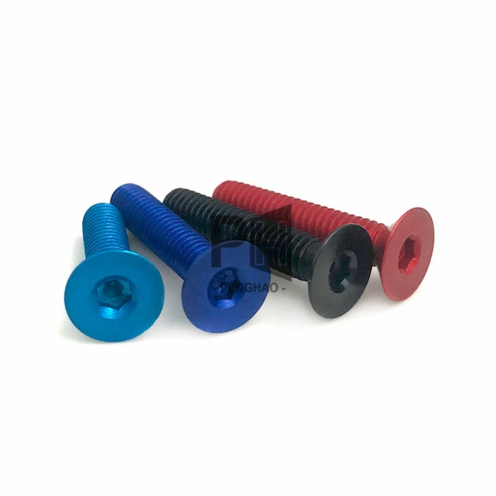 GR5 Titanium Bolt Plain M5x10 12 15 20 25 30 35mm Flat Countersunk Head Hex Socket Ti Screws Ktm Bolts Titanium