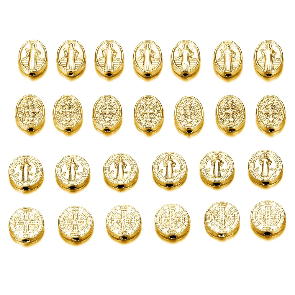 100PCS Mixed Our Lady Jesus Cross Saint Mary with Miraculous Medal Rosary Beads DIY Necklace Bracelets Jewelry Making (Silver)