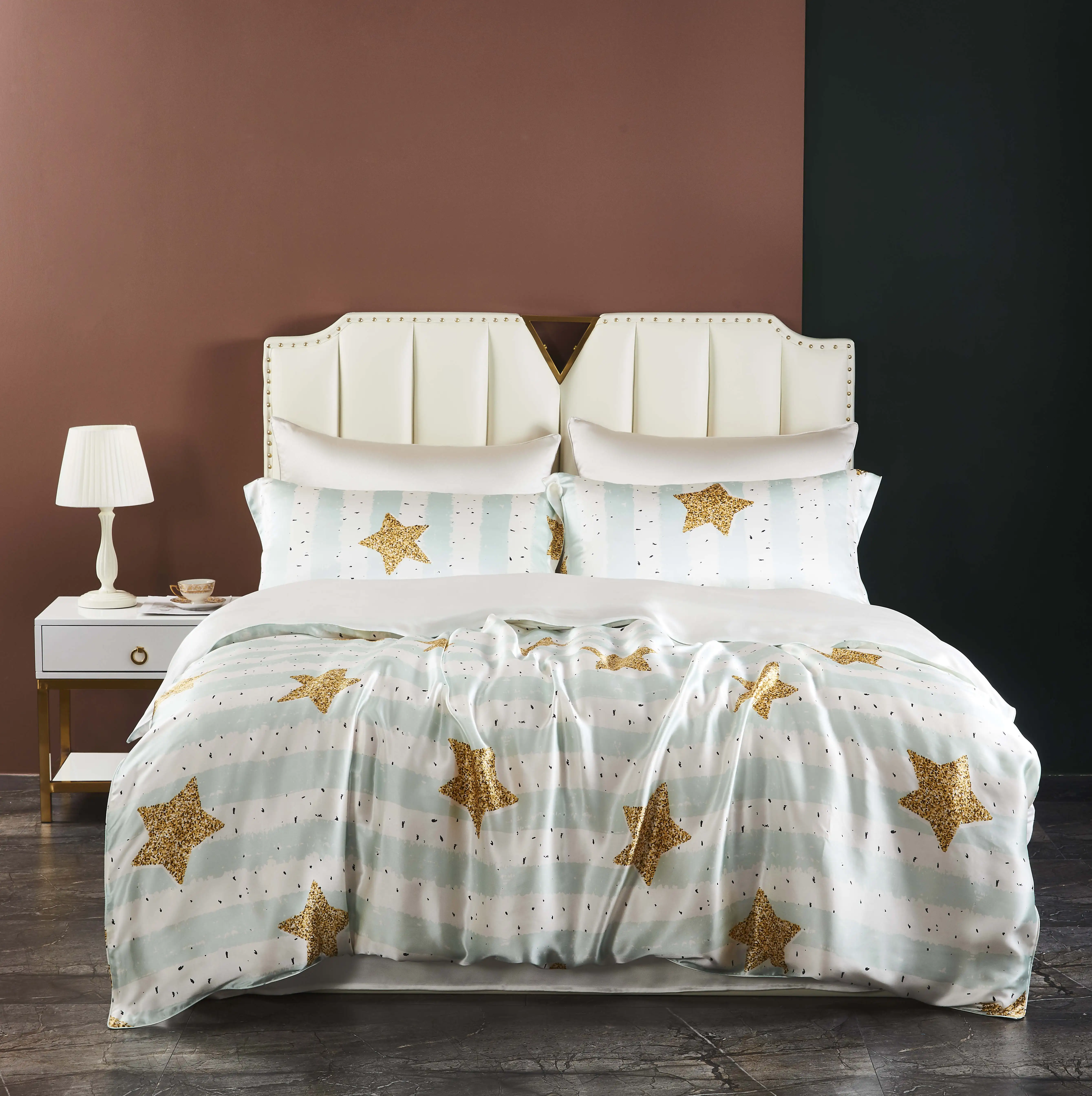 4 единицы товара, все стороны 19 мм шелк 100% чистого шелка тутового шелкопряда Шармез натуральный шелковое постельное белье Комплект постельного белья