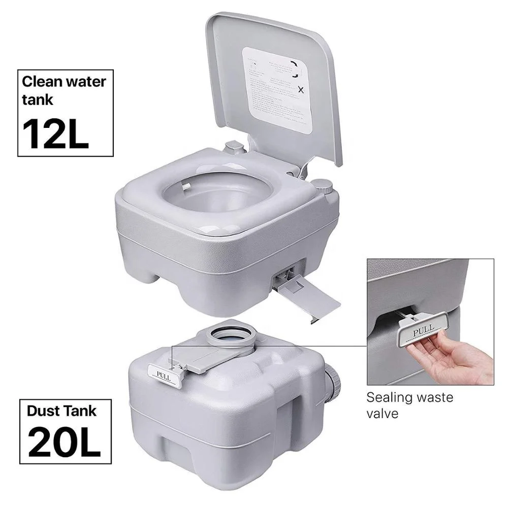 
5.3 Gallon 20L Portable Toilet Flush Travel Camping Outdoor/indoor Potty Commode S 