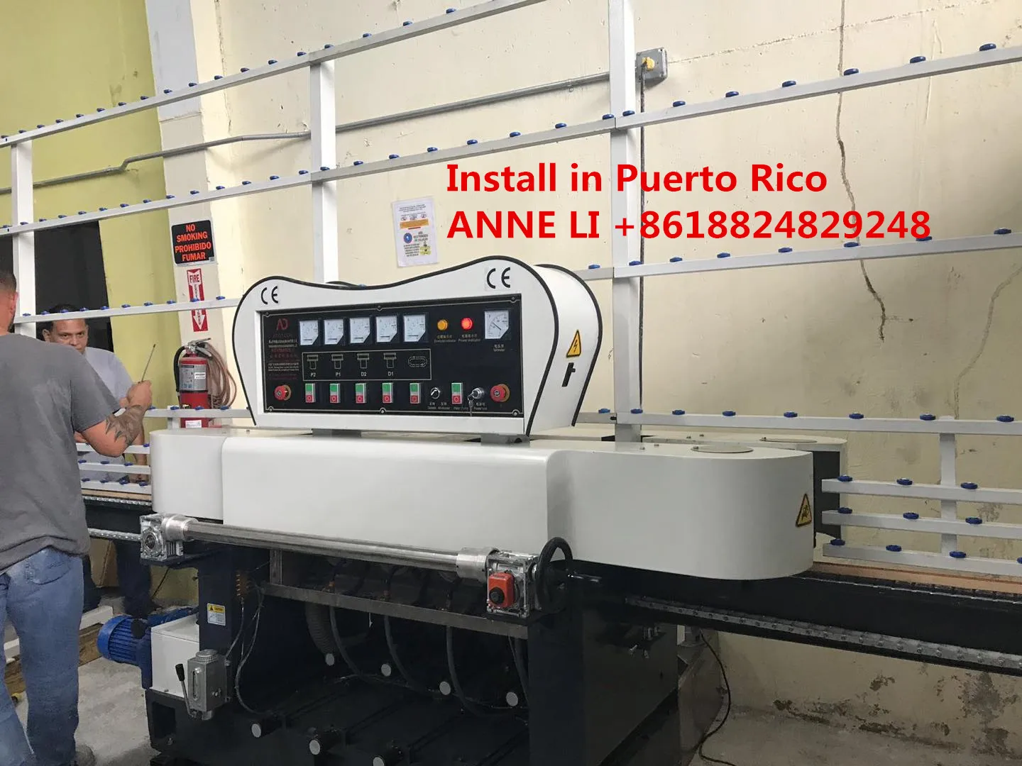 Four motor pencil edge glass pencil round grinding machine in South America