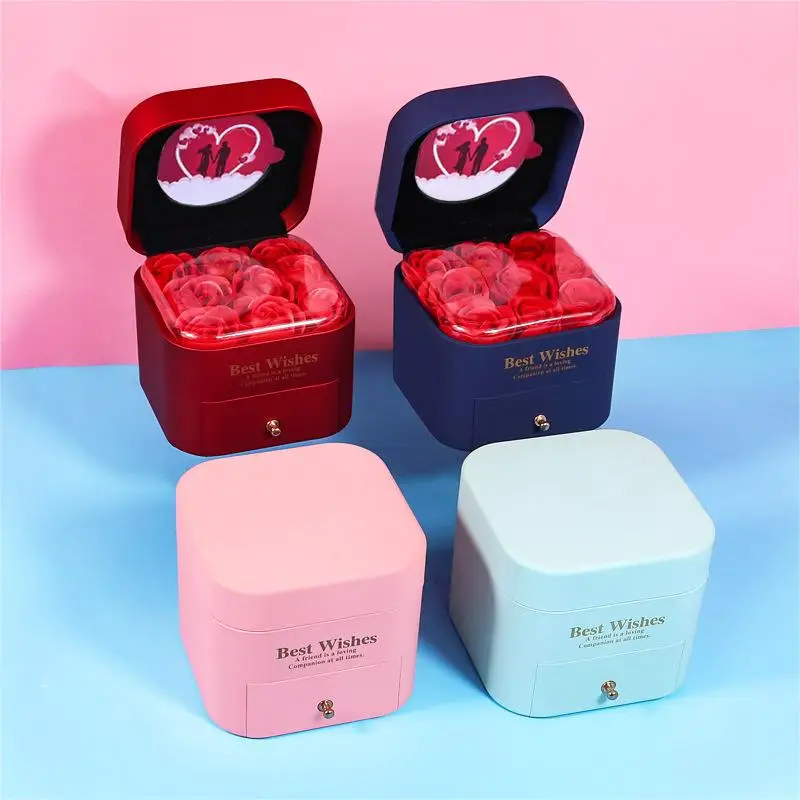 New rose gift Valentine Ring Lipstick Pendant Rose jewelry box in stock