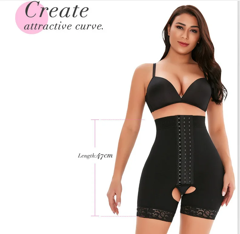 Europe the United States new AliExpress plus plastic waist hip underwear high waist three-row waist plus cushion fake butt