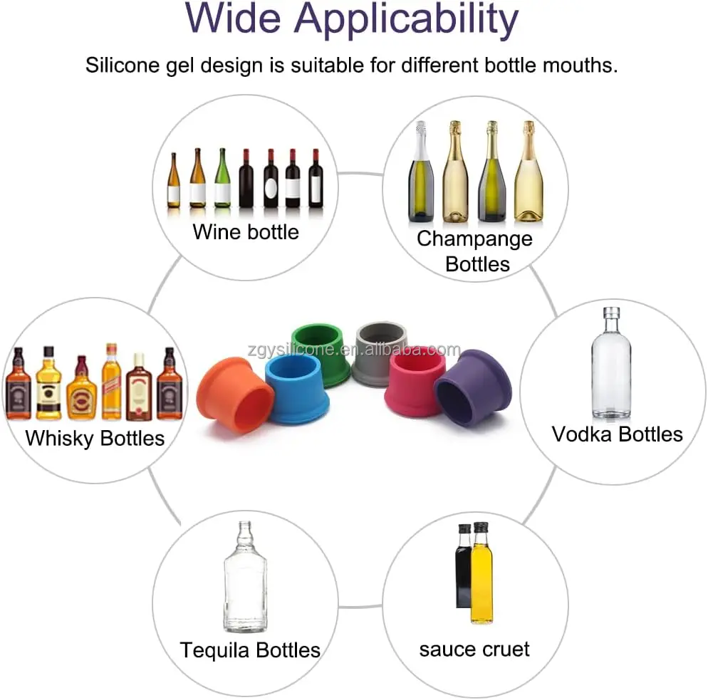 Custom Wholesale OEM/ODM Bottle Sealer Leak Proof Bar Accessories Silicone Sparkling Wine Stopper