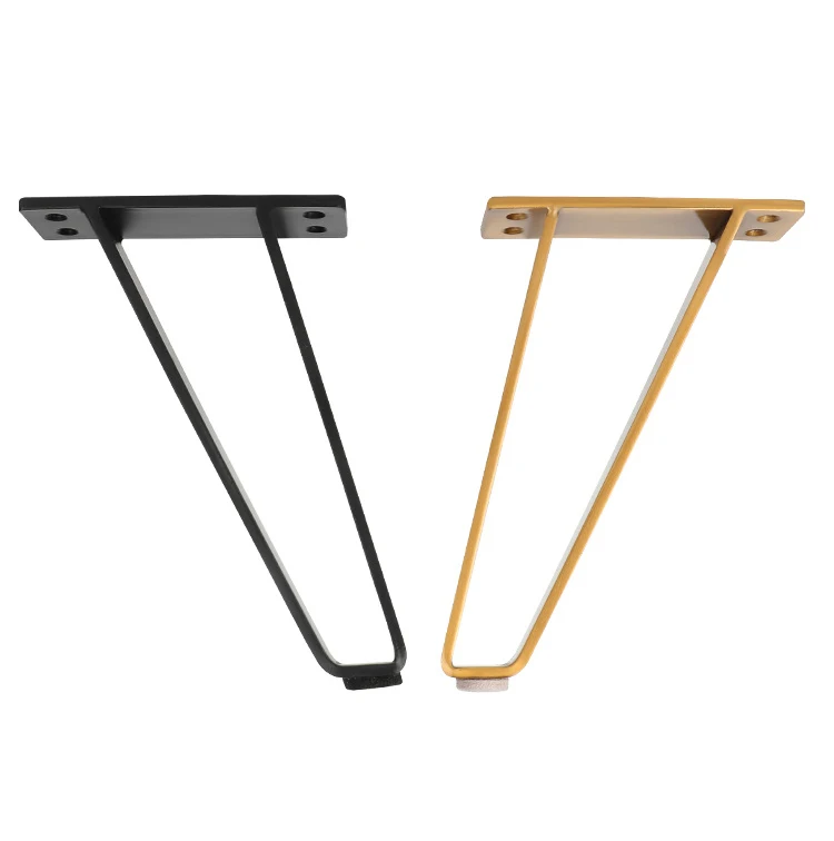 Modern Decoration steel Angled Metal Furniture Leg Rubber Feet Metal Furniture Sofa Legs