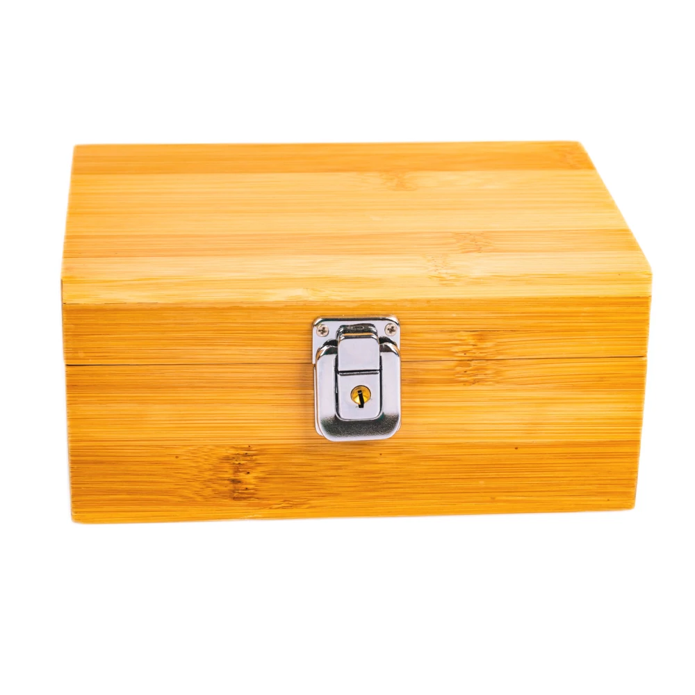 storage boxes Bamboo wood cigarette case Large capacity with lock