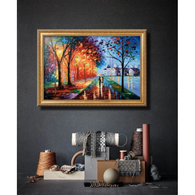 Forest landscape oil painting