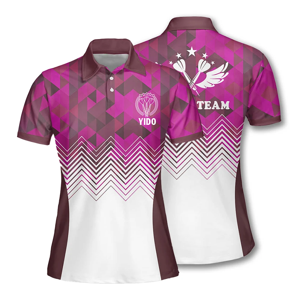 Brand New Abstract Pattern Women Polo Personalized Logos Ladies Custom Dart Shirt