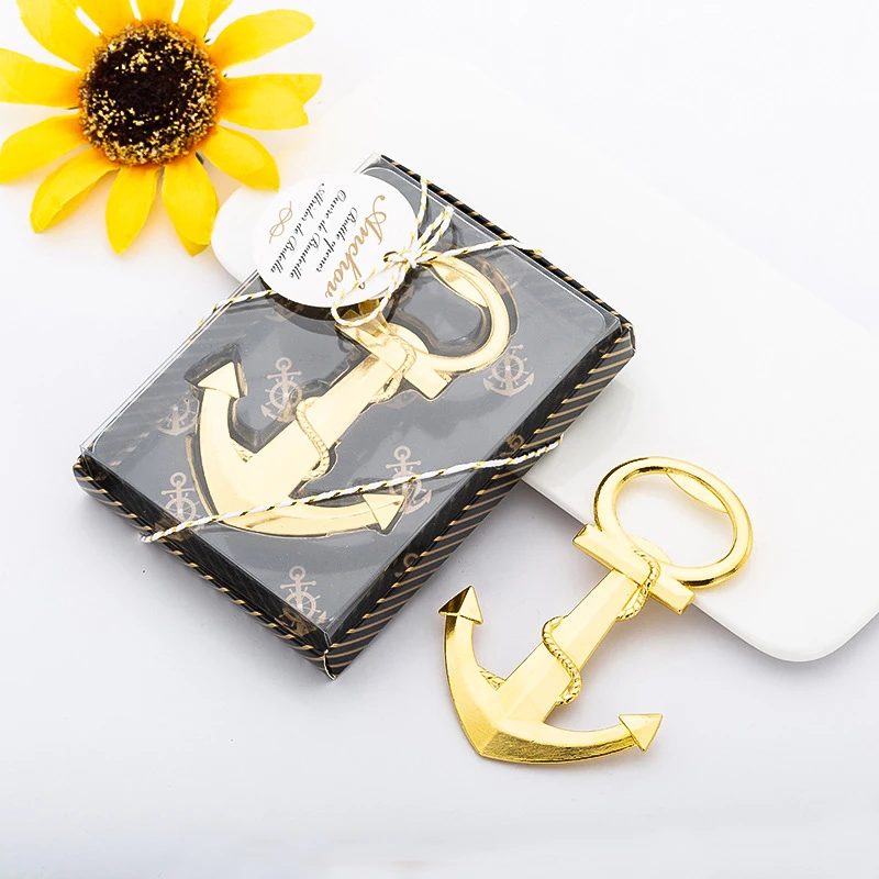Gold Anchor Bottle Opener Nautical Wedding Favors Beach Themed Bridal Shower Sea Party Event Supplies