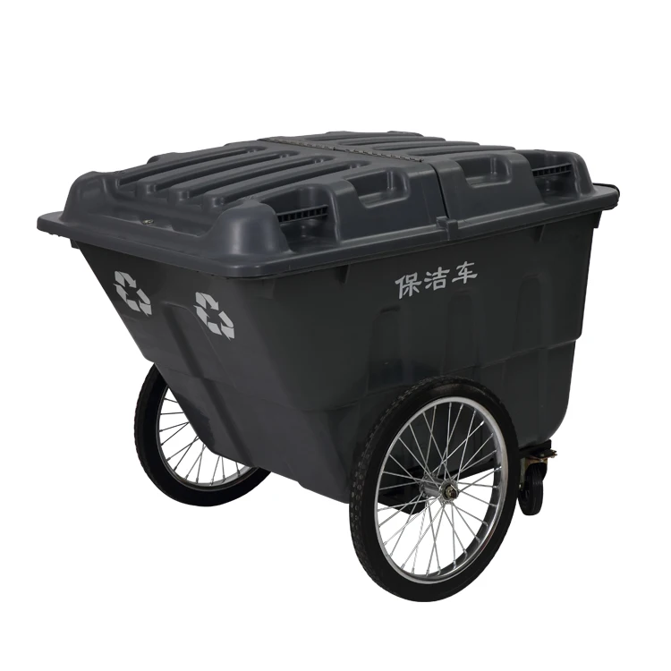 400Liter Large Size Outdoor Plastic Waste Bin Garbage Container With 4 Wheels