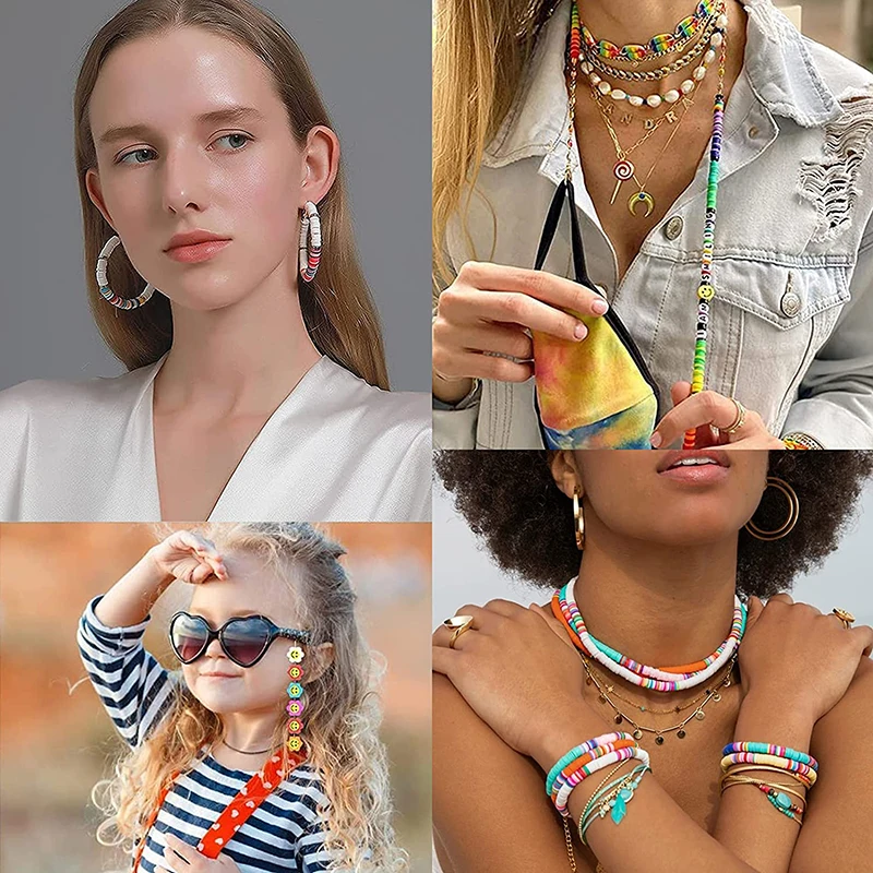 Factory Wholesale Custom Acrylic DIY Letter Beads Flat Round Polymer Clay Beads for Jewelry Bracelets Making