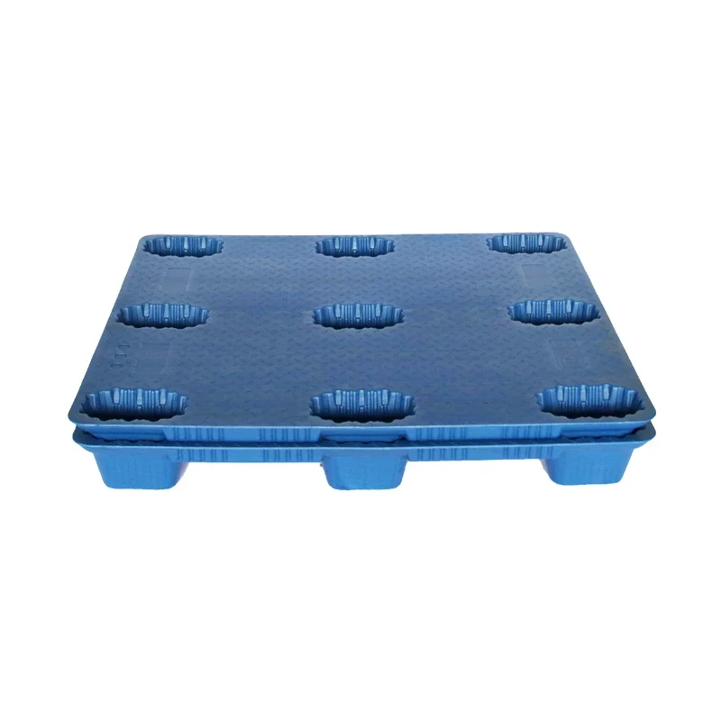 Cheap pallet wholesale Different Various Size Plastic Pallet low 1300*1100 single faced nine feet plastic pallet (1600295308498)