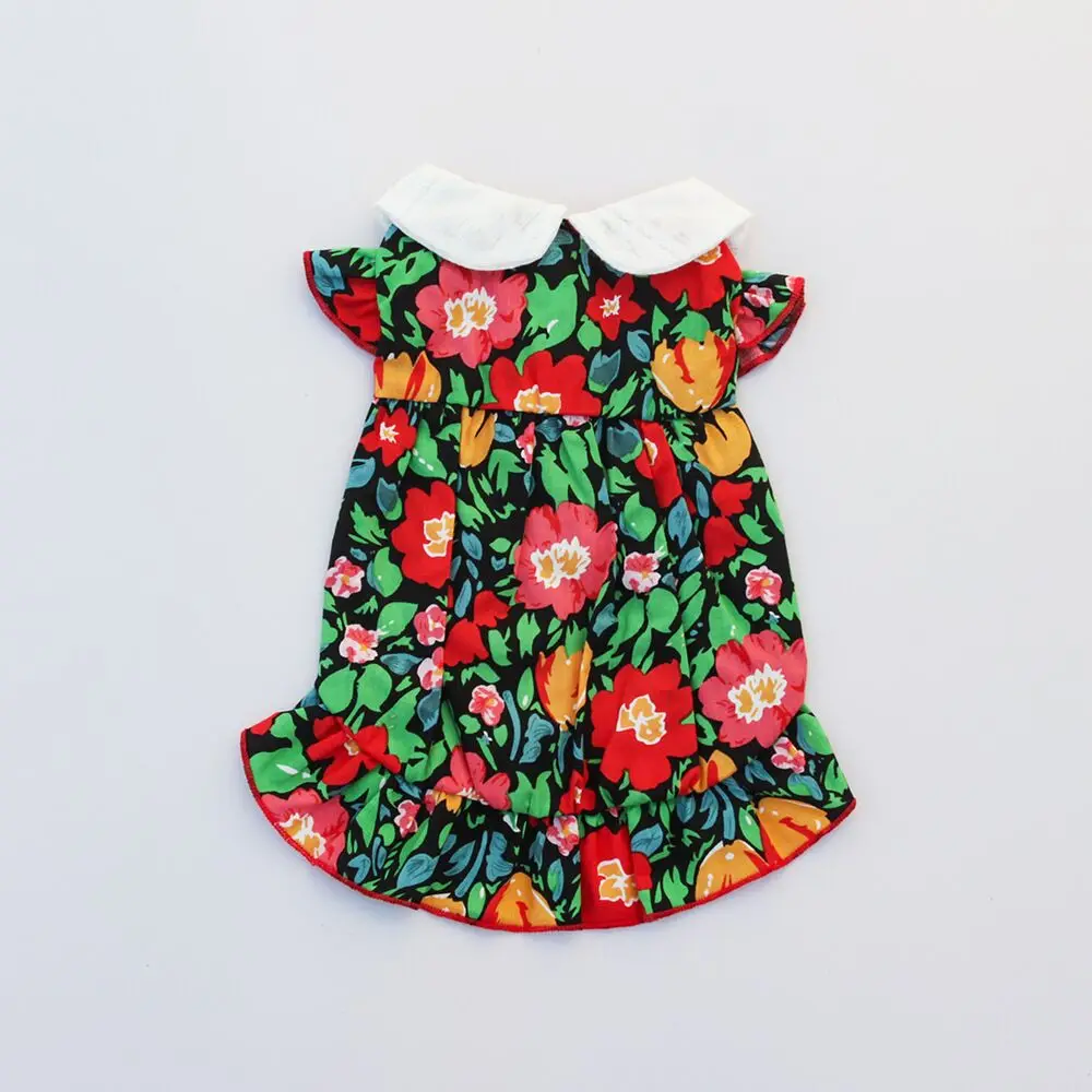 Doll Collar Floral Print Pet Dress Soft and comfortable dress for small to medium dogs and cats  pet summer clothes