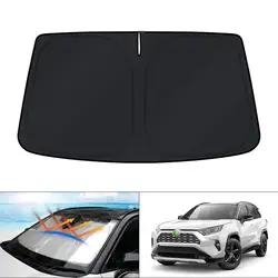 QEEPEI Windshield Sun Shade for Toyota RAV4 2019-2023 Window Shade Sun Visor Cover Foldable Blocks UV Rays Keep Your Car Cooler