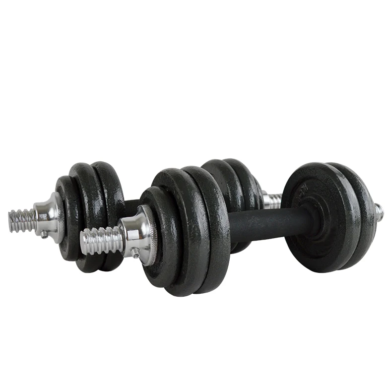 High Quality gym fieness 15kg Weight Baking Paint Dumbbell set for men